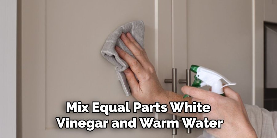 Mix Equal Parts White 
Vinegar and Warm Water