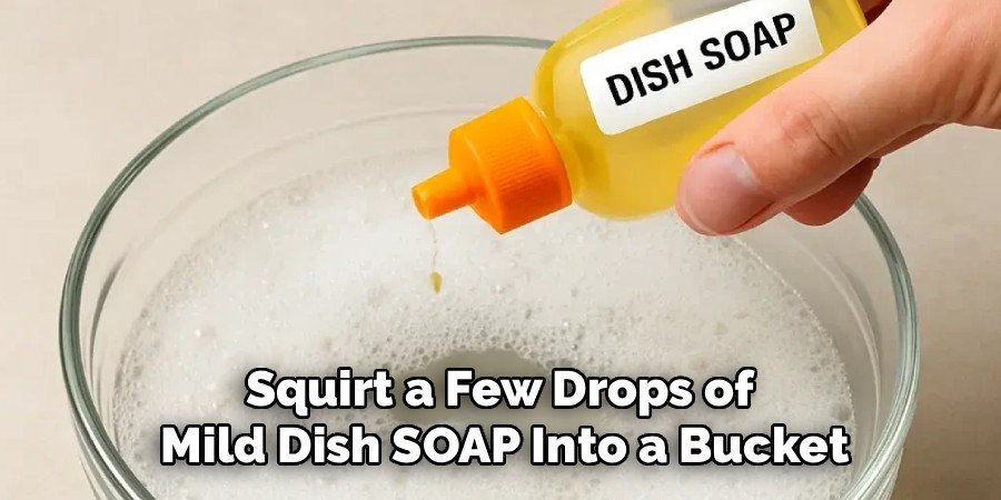 Squirt a Few Drops of 
Mild Dish SOAP Into a Bucket
